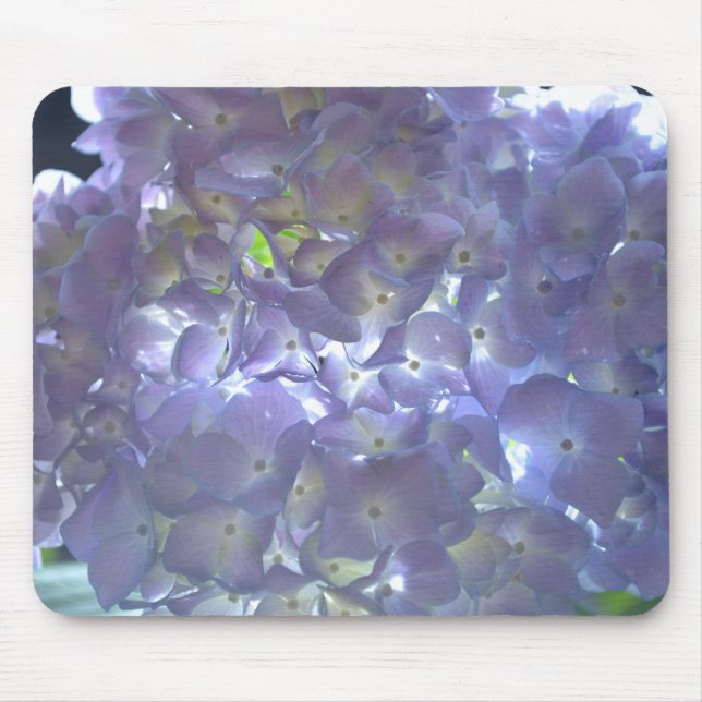 Elegant soft light purple floral purple hydrangeas mouse pad (Front)