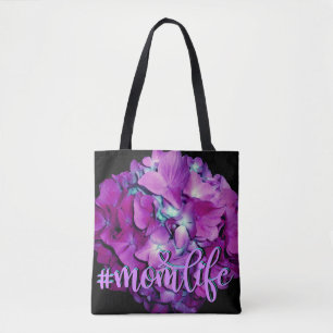 Elegant soft Magenta teal floral hydrangeas Tote Bag