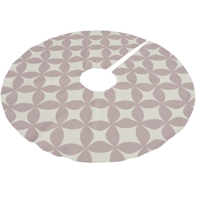 Elegant Soft Mauve Geometric Cozy Understated Chic Brushed Polyester Tree Skirt (Angled)
