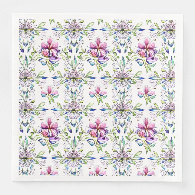 Elegant Soft Orchid Floral Pattern - Stylish  Napkin (Front)