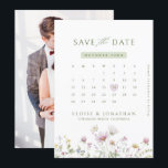 Elegant Soft Pastel Wildflower Botanical Photo Save The Date<br><div class="desc">Elegant  photo save the date featuring a beautiful watercolor wildflower frame in soft pastels. Perfect for a romantic,  nature-inspired celebration or garden-themed wedding. For customization or additional products featuring this design,  please feel free to contact me.</div>