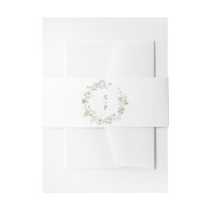Elegant Soft Pastel Wildflower Botanical Wedding I Invitation Belly Band