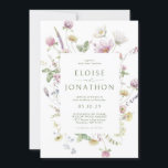 Elegant Soft Pastel Wildflower Botanical Wedding   Invitation<br><div class="desc">Elegant  wedding invitation featuring a beautiful watercolor wildflower frame in soft pastels. Perfect for a romantic,  nature-inspired celebration or garden-themed wedding. For customization or additional products featuring this design,  please feel free to contact me.</div>
