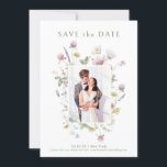 Elegant Soft Pastel Wildflower Botanical Wedding Save The Date<br><div class="desc">Elegant  save the date card featuring a beautiful watercolor wildflower frame in soft pastels. Perfect for a romantic,  nature-inspired celebration or garden-themed wedding. For customization or additional products featuring this design,  please feel free to contact me.</div>