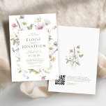Elegant Soft Pastel Wildflower QR code Wedding Invitation<br><div class="desc">Elegant  wedding invitation with QR code featuring a beautiful watercolor wildflower frame in soft pastels. Perfect for a romantic,  nature-inspired celebration or garden-themed wedding. For customization or additional products featuring this design,  please feel free to contact me.</div>