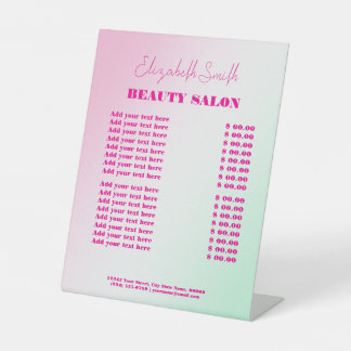 Elegant Soft Pink Beauty Salon Pedestal Sign