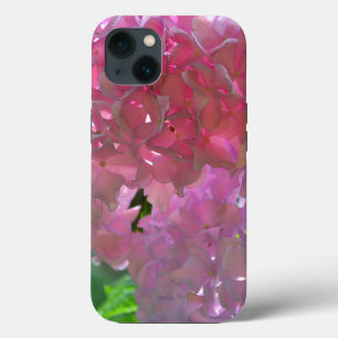 Elegant soft pink florals pink hydrangeas roses iPhone 13 case