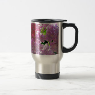 Elegant soft pink florals pink hydrangeas roses travel mug
