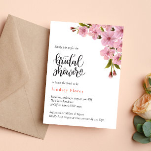 Elegant Soft Pink Flowers Greenery Bridal Shower Invitation