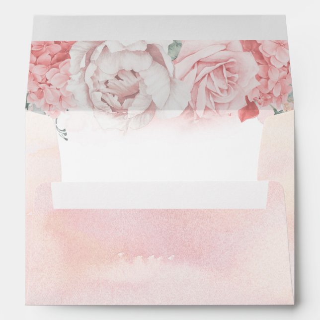 Elegant Soft Pink Flowers Special Occasion Envelope (Back (Bottom))