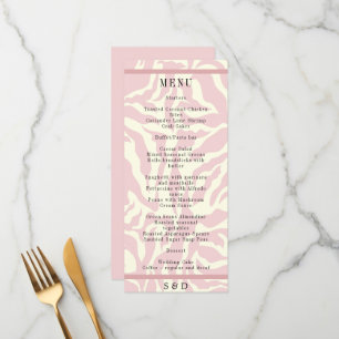 Elegant soft pink retro Wedding Menu