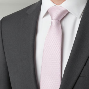 Elegant Soft Pink Silver Diamond Pattern Tie