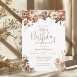 Elegant Soft Pink Watercolor Floral 90th Birthday Invitation<br><div class="desc">Elegant Soft Pink Watercolor Floral 90th Birthday Invitation
This elegant 90th surprise birthday party invitation is perfect for your special event! This design features beautiful pink watercolor flowers on a black background. The custom typography is trendy and elegant!</div>