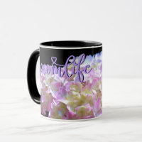 Elegant soft pink yellow floral hydrangeas