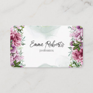 Elegant Soft Purple Floral Watercolor Business Card