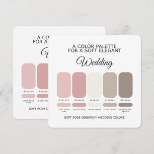 Elegant Soft Rose Wedding Colour Palette Card