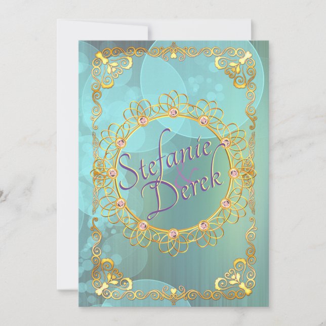 Elegant Soft Teal Bubbles Announcement (Front)