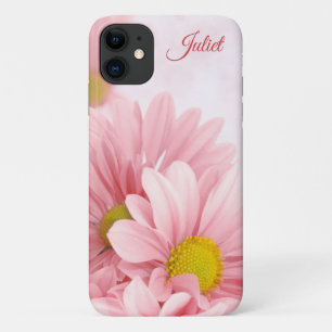 Elegant Soft-Touch Floral Pale Pink Daisies iPhone 11 Case