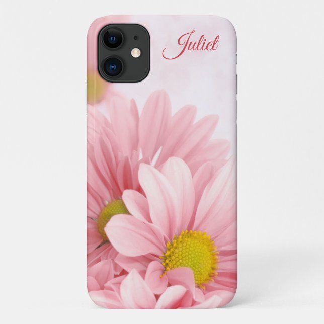 Elegant Soft-Touch Floral Pale Pink Daisies Case-Mate iPhone Case (Back)