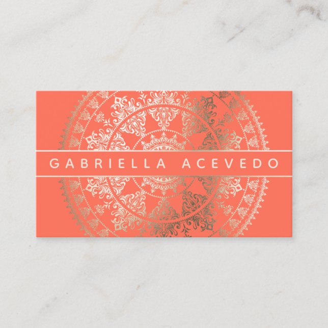 Elegant Solar Mandala Businesscards - Custom Business Card (Front)
