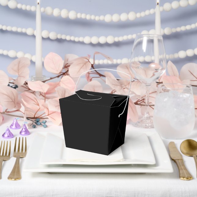 Elegant Solid Black Favor Box (Wedding)