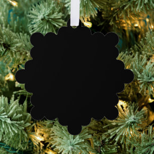 Elegant Solid Black Ornament Card