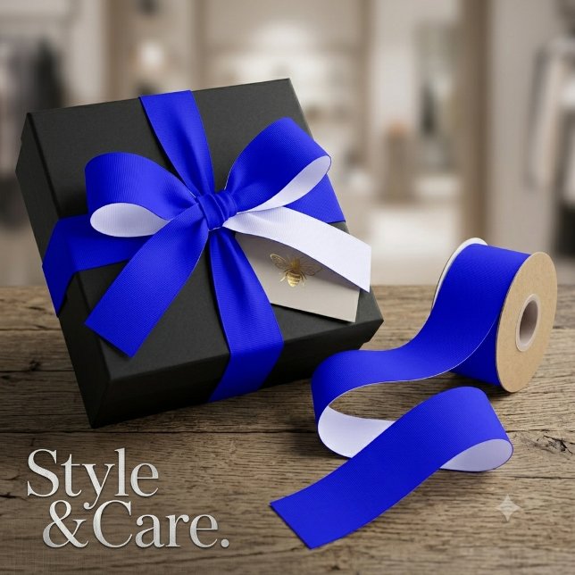 Elegant Solid Blue Grosgrain Ribbon Design (Elegant Solid Blue Grosgrain Ribbon Design)