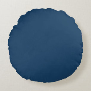 Elegant Solid Blue Round Pillow