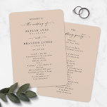 Elegant Solid Champagne Wedding Ceremony Program<br><div class="desc">Simple Elegant Solid Champagne Wedding Ceremony Program. This modern minimal Order of Services Card is simple classic and elegant with a plain solid background colour and a pretty signature script calligraphy font with tails. Shown in the new Colorway. Available in several colour options, or feel free to edit the colours...</div>