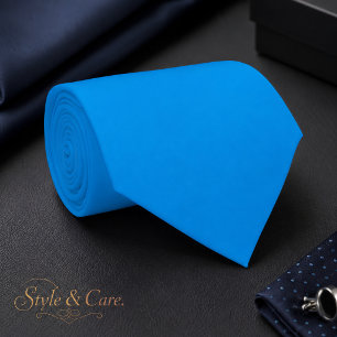Elegant Solid Cyan Blue Modern Style Neck Tie