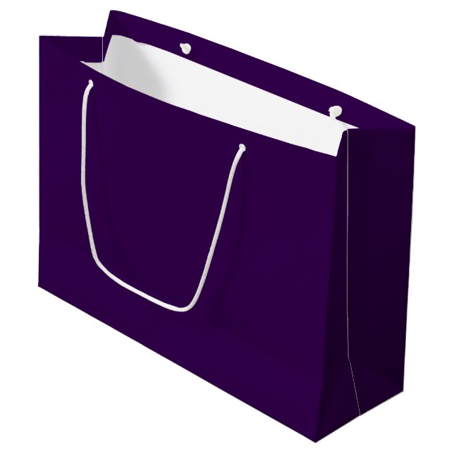 Elegant Solid Dark Purple Large Gift Bag (Front Angled)