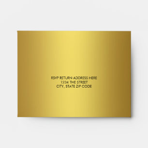 Elegant Solid Gold Linen RSVP Envelope