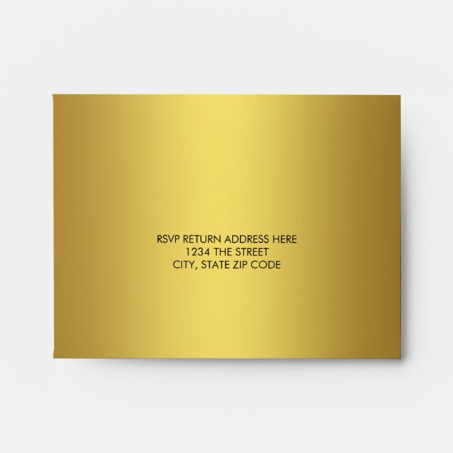 Elegant Solid Gold Linen RSVP Envelope (Front)
