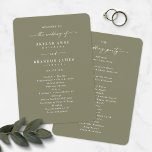 Elegant Solid Lily Green Wedding Ceremony Program<br><div class="desc">Simple Elegant Solid Lily Green Wedding Ceremony Program. This modern minimal Order of Services Card is simple classic and elegant with a plain solid background color and a pretty signature script calligraphy font with tails. Shown in the new Colorway. Available in several color options, or feel free to edit the...</div>