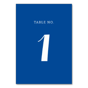 Elegant Solid Mediterranean Blue Script Wedding Table Number