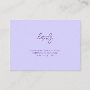 Elegant Solid Purple Lavender Enclosure Card