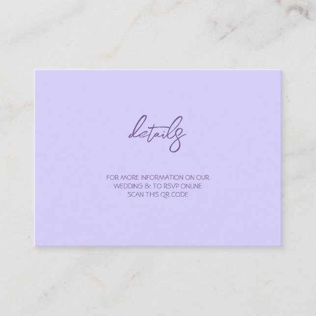 Elegant Solid Purple Lavender Enclosure Card (Front)
