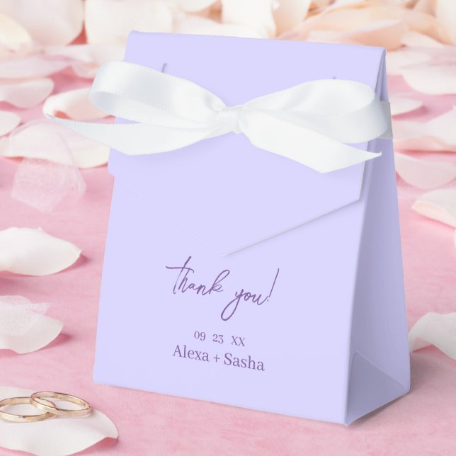 Elegant Solid Purple Lavender Favor Box (Wedding)