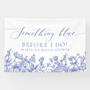 Elegant Something Blue Before I Do Bridal Shower Banner