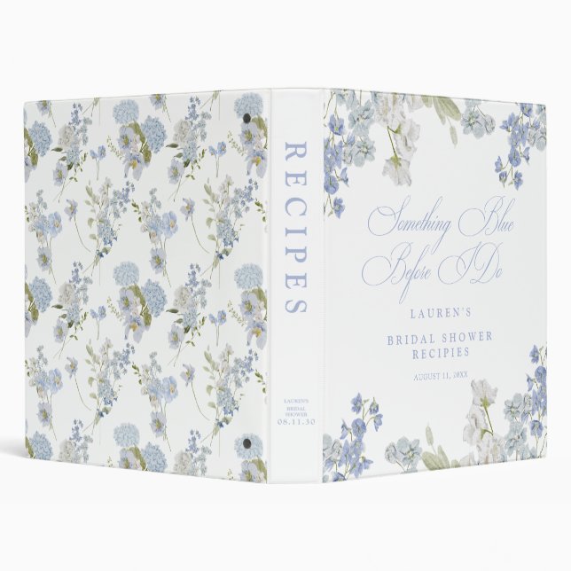 Elegant Something Blue Before I Do Bridal Shower Binder (Background)