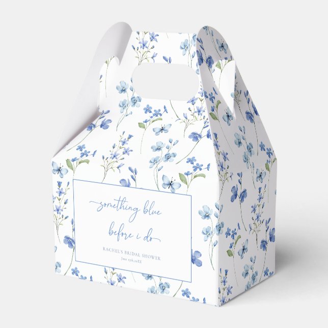 Elegant Something Blue Before I do Bridal Shower Favor Box (Front Side)