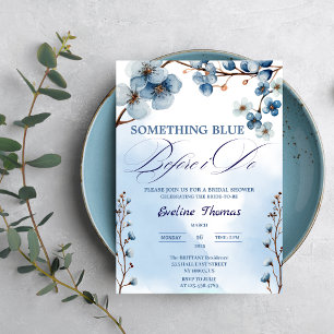 Elegant Something Blue Before I Do Bridal Shower Invitation