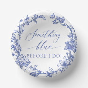 Elegant Something Blue Before I do Bridal Shower Paper Plate