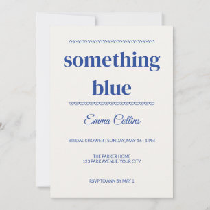 Elegant Something Blue Bridal Shower Invitation