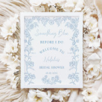 Elegant Something Blue Bridal Shower Welcome