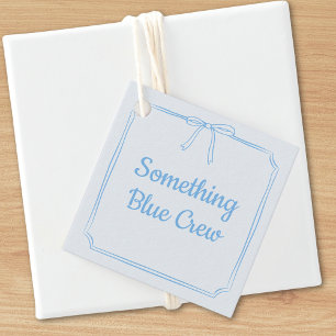 Elegant Something Blue Crew Cute Bow Bridal Party  Favour Tags