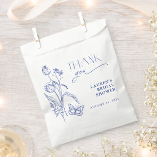Elegant Something Blue Thank You Bridal Shower Favour Bag