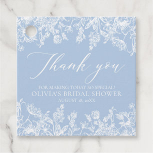 Elegant Something Blue Victorian Bridal Shower Favour Tags