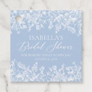 Elegant Something Blue Vintage Bridal Shower  Favour Tags