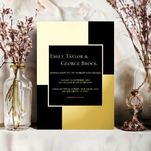 Elegant Sophisticated Black And Gold Chic Wedding